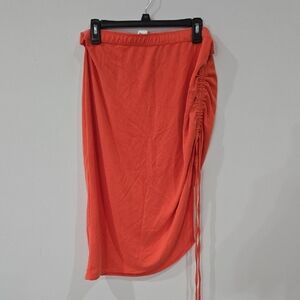 Open Edit Sz Large Orange Pencil Skirt